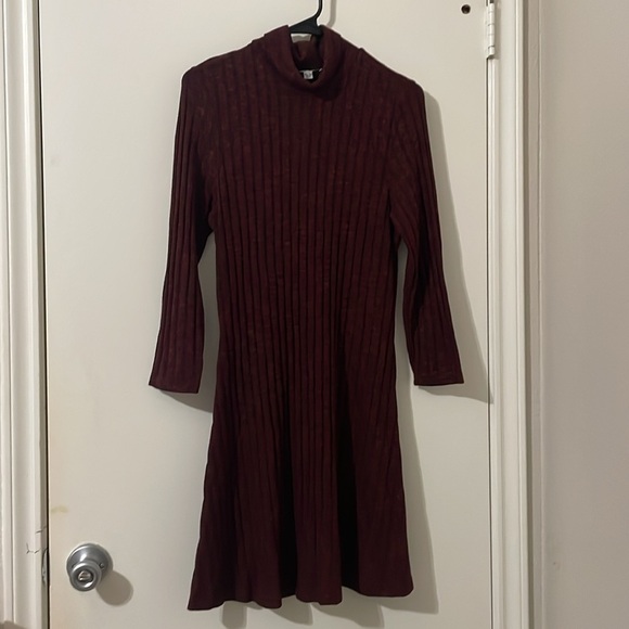 American Eagle Womens Sheath Dress Mock Neck Red Keyhole Back - Picture 3 of 14